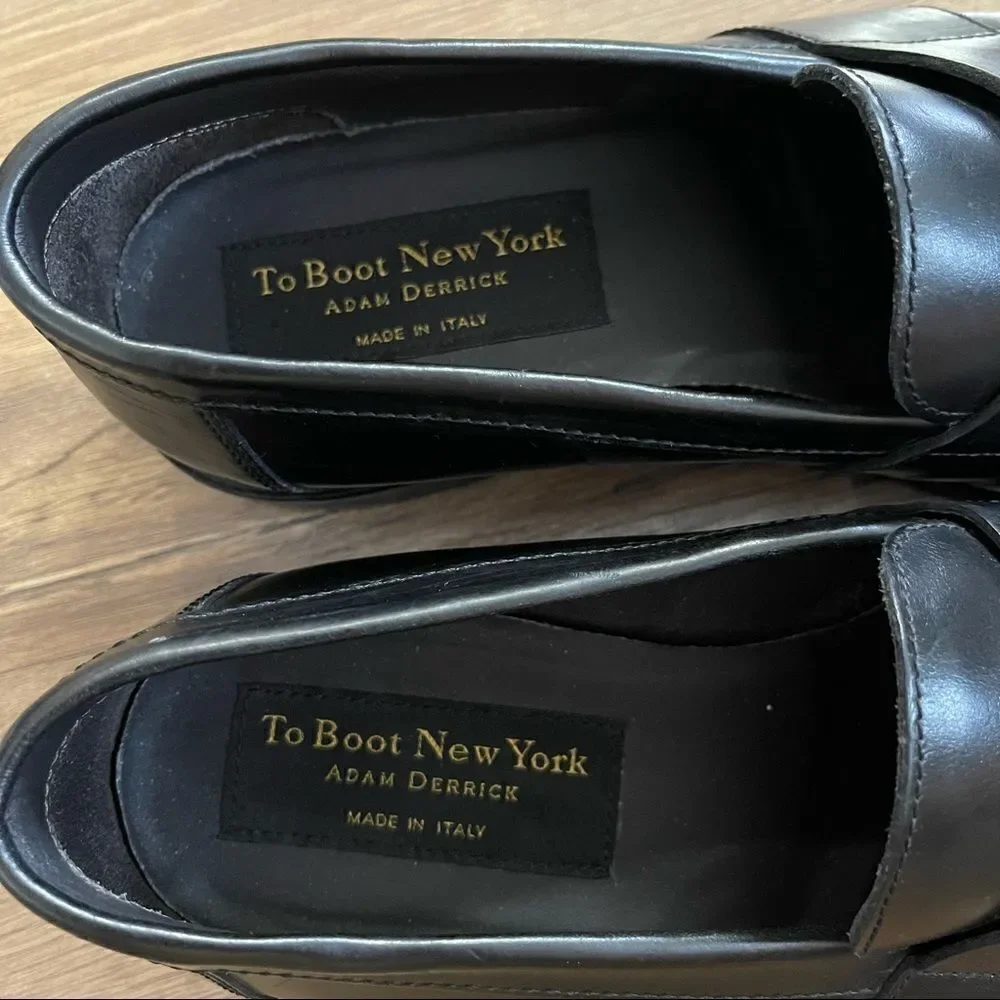 To Boot New York Adam Derrick Devries Black Leather Loafers Sz 7M